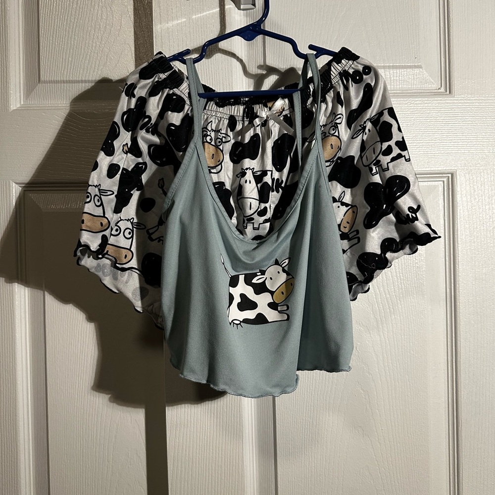 Cute Cow Print Crop Top